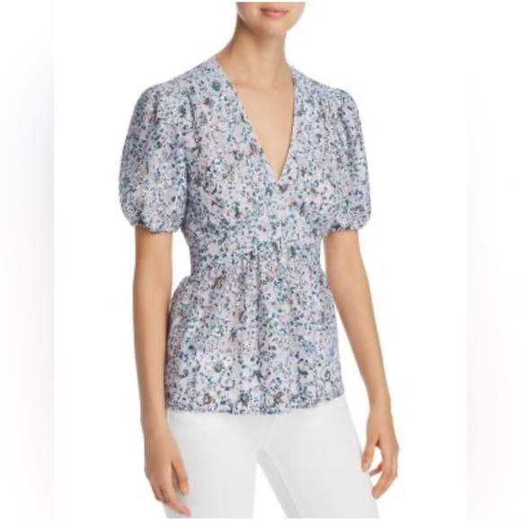 Tory Burch Printed Lace Top 4 - Picture 1 of 10